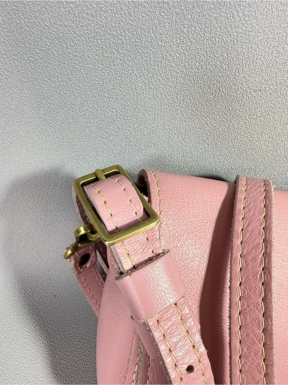 Portland Leather Pink Leather Metro Mini Crossbody Bag